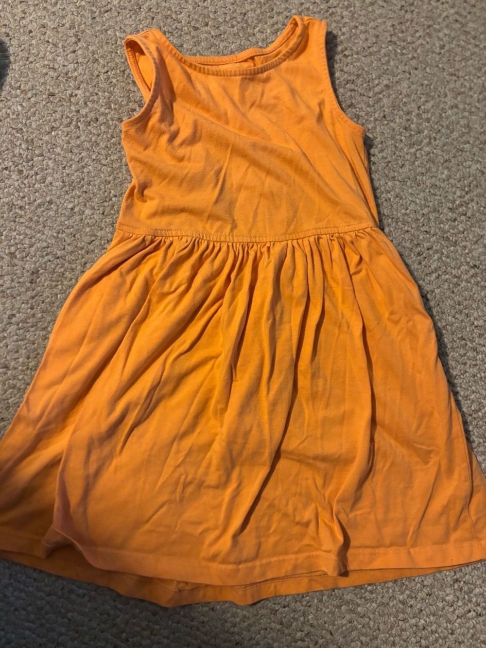 Primary Bright Orange Sleeveless Knit Dress